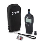 FLIR EM57 thermo-hygrometer kit contents with the instrument, carry case and batteries
